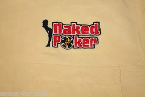 DESNUDO POKER Camisa de Campamento con Botones XL Amarilla Para Hombres Club de Poker Juegos de Internet - Imagen 1 de 4