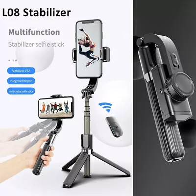 L08 Bluetooth Gimbal Stabilizer Selfie Stick Holder tripod for Smartphone iPhone - Image 1 of 4