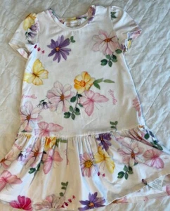 MONNALISA Italy Girls Cotton Floral Pink Sweet Comfortable Sundress DRESS Size 5 - Picture 1 of 8