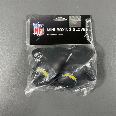 Los Angeles Chargers Mini Boxing Gloves with Hanging String NFL Foobtall Black Cover
