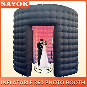 NEW 10ft LED Inflatable Photo Booth Backdrop with Blower for Party Wedding USA - Picture 1 of 7