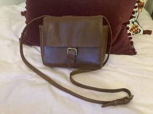 Fat Face FF 1988 ~ Bolso Bandolera Mensajero Pequeño de Cuero Marrón - Imagen 1 de 14