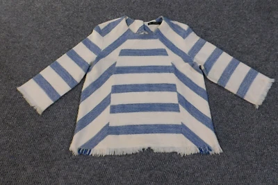 Zara Mujer Top Pequeño Beige Rayas Jersey Colección Básico Foto 1 de 4