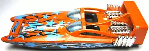 HOT WHEELS H2GO DAREDEVIL RACERS ORANGE 1:64 DIECAST 3 1/4" RACE BOAT BLUE STARS - Picture 1 of 8