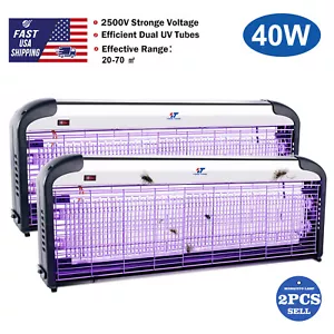 2PCS YT Electric UV Mosquitoes Killer 40W High Voltage Insect Zapper Lamp Indoor - Picture 1 of 9