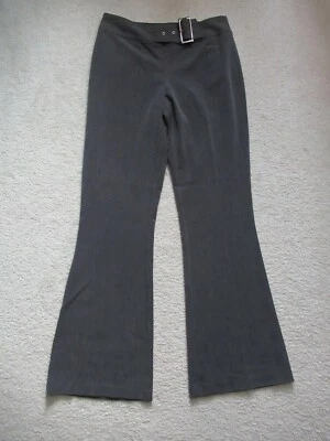 NWOT Y2K Fashion Bug Gray Stretch Belt Accent Bootcut Flare Career Dress Pants 6 - Image 1 of 4