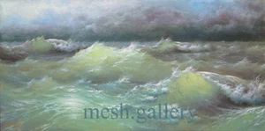 270 -  8"x16" GALLERY GICLEE PRINT NAUTICAL SEASCAPE Moon Night Sea Mesheryakov - Picture 1 of 1