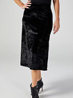 Kim & Co Crushed Velvet Flared Skirt Black Size Xs