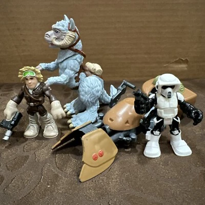 STAR WARS GALACTIC HEROES TAUNTAUN & HAN SOLO + SPEEDER-BIKE & SCOUT TROOPER Foto 1 de 4