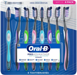 Oral-B ProAdvantage Deep Clean + Whitening Toothbrushes, Soft or Medium (8 ct.) - Picture 1 of 18
