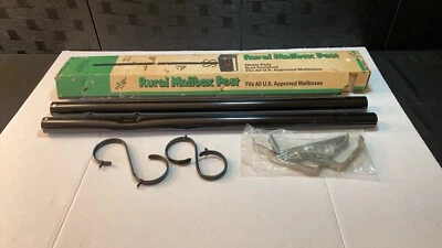 Vintage Rural Mailbox Post Mount Metal Fits ALL U.S Approved Mailboxes in Box - Image 1 of 4