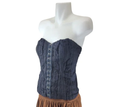 Royal Bones Y2k Dark Coquette Goth Witchy Corset Punk Womens Black Hook & Eye - Image 1 of 4