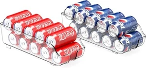 Soda Can Organizer for Pantry/Refrigerator, Clear, Set of 2 - Picture 1 of 4