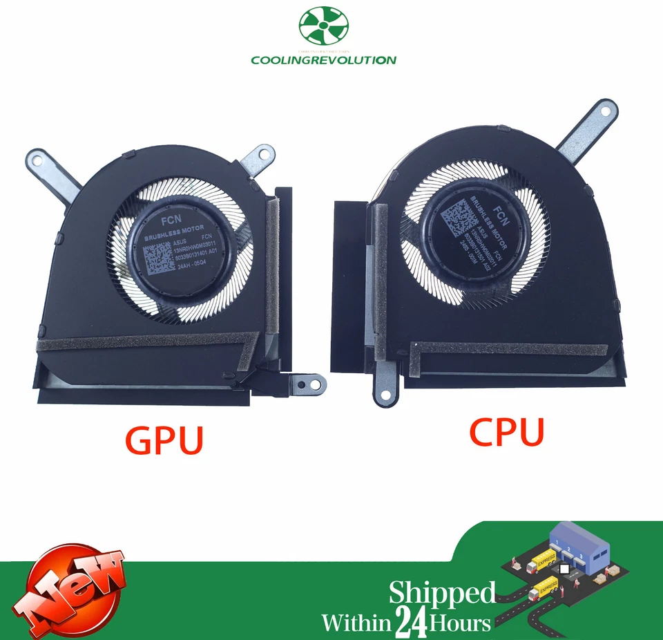 Laptop CPU GPU Cooling Fan for Gaming A16 FA607 FA607P F16 FX607 FX607J 2024 R+L - Image 1 of 2