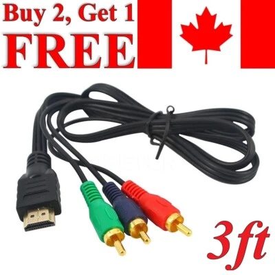 HDMI Male To 3 RCA Video Audio AV Component Converter Adapter Cable HDTV 1080P - Image 1 of 2