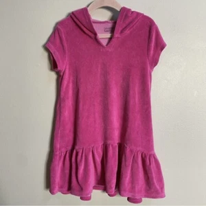 Girl's Harper Canyon Pink Terrycloth Hooded Swim Cover Up Size 5 - Picture 1 of 8