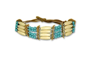 Indianerarmband Halsband m Perlen Indianer Indianerin Western Fasching Karneval - Bild 1 von 3