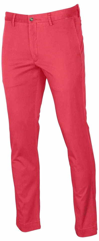 Polo Ralph Lauren Mens Nantucket Red Flat-front Slim Fit Chino Pants 34 X 30