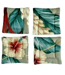 Juego de 4 posavasos vintage de diseño de tela para cortinas - Imagen 1 de 2