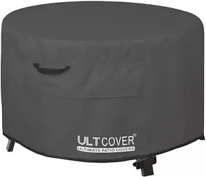 Patio Fire Pit Table Cover round 50 Inch Outdoor Waterproof Fire Bowl Cover, Bla - Picture 1 of 8