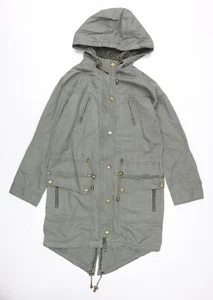 Fashion Union Women's Green Parka Size 8 with Hood and Pockets - Picture 1 of 12