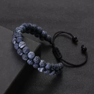 Natural Weathering Agate Stone Bracelet for Men Therpay Chakra Stone Bangle Gift - Picture 1 of 10