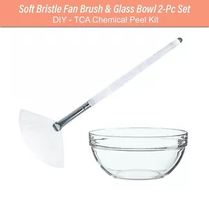 2-Pc Set Mask Fan Brush, Glass Mixing Bowl Facial Chemical Peel (SB031-JB3813) - Picture 1 of 6