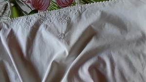  chemise top coton blanc broderie monograme main@old clothe - Picture 1 of 5
