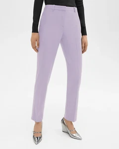 Theory Treeca FL Pants Size 12 Lilac Sky Traceable Good Wool Trouser $205 - Picture 1 of 8