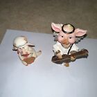 Two (2) Vintage Ceramic Pig Figurines Angle And Baker