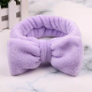 Women Cute Big Bow Hair Band Head Wrap Soft Headband Bath Spa Make Up Headwear^~ - Picture 1 of 22