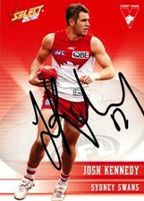 ✺Signed✺ 2012 SYDNEY SWANS AFL Premiers Card JOSH KENNEDY