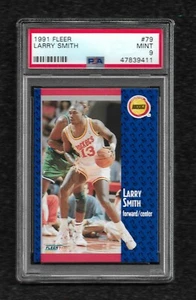 1991 FLEER #79 LARRY SMITH PSA 9 MINT POP 1 NONE HIGHER HOUSTON ROCKETS - Picture 1 of 1