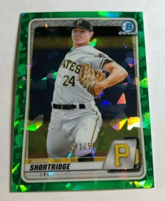 2020 Bowman Draft Sapphire AARON SHORTRIDGE GREEN #41/50 Made Pirates #BD-101 - Image 1 of 2