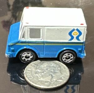 Small Micro Machine Ford Delivery Van in Blue & White