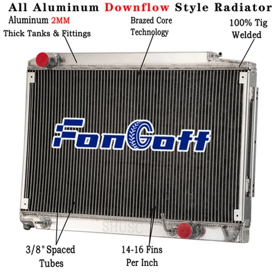 2 Rows Radiator For 1975-81 Mercedes-Benz R107 350/380/450 SL C107 SLC Coupe Foto 1 de 4