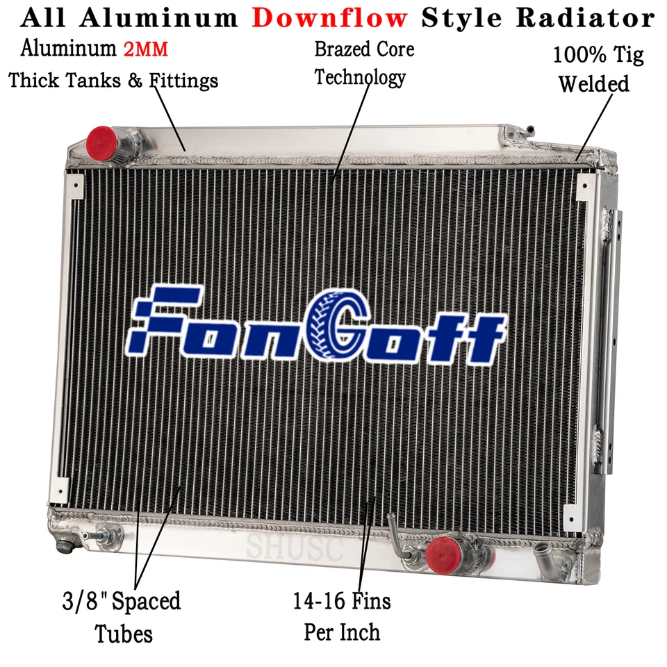 2 Rows Radiator For 1975-1981 Mercedes-Benz R107 350/380/450 SL C107 SLC Coupe Foto 1 de 4