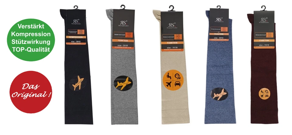 1 Paar Stützkniestrümpfe Reisestrümpfe Kompressionsstrümpfe Flug Herren Damen - Bild 1 von 1