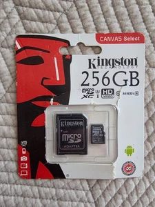 Kingston 256 GB microSDXC UHS-I Canvas Select Memory Card 80MB/s - Picture 1 of 2