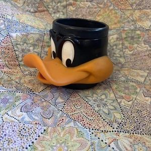 Daffy Duck 3D Coffee Cup/Mug-Warner Bros Vinyl Cup Vintage 1990S Looney Tunes - Picture 1 of 7