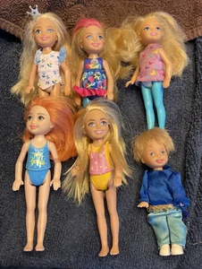 Lot of 6 dolls Mattel Kelly Chelsea one boy dolls. - Picture 1 of 13