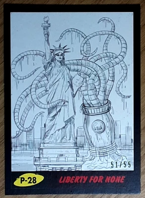 2017 Mars Attack's The Revenge Black Card P28 LIBERTY FOR NONE. - Image 1 of 3