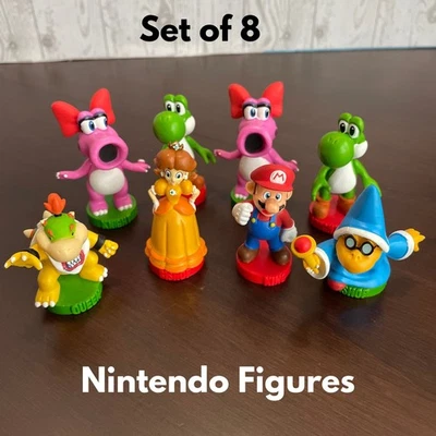 Nintendo Super Mario Brothers Chess Pieces Figures Lot of 8 Cake Toppers Toys - Image 1 of 4