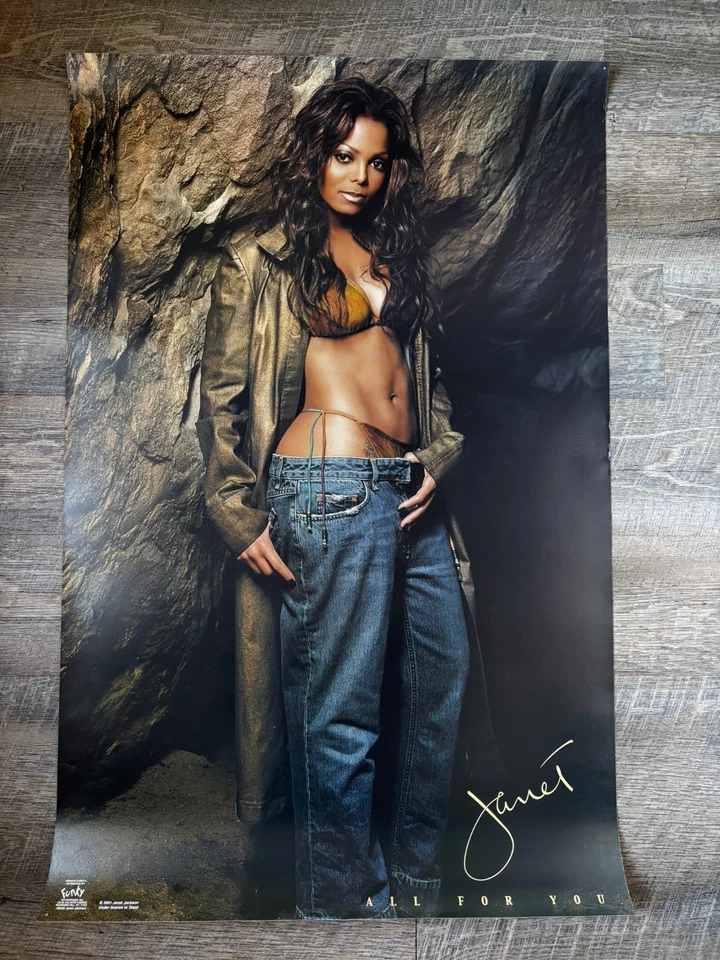 Janet Jackson “All for You” 2001 Original Poster VTG Pop R&B Virgin Records 90s - Image 1 of 1