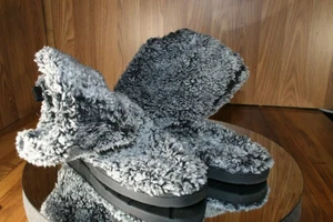 Sonoma Gray Frosted Faux Fur Bootie Hard Sole Slippers Booties Womens 10/11 NWOB - Picture 1 of 10