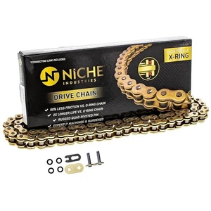 Niche Industries Gold X-Ring Chain 120 w/ Master Link For Kawasaki Honda Yamaha - Picture 1 of 6