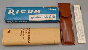 Regola diapositiva in bambù RICOH 1964 n. 505 NOS CIB con custodia in pelle capsula del tempo Giappone - Foto 1 di 24
