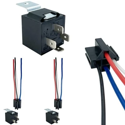  4-pin 40/30AMP 12V DC Relay Kit, SPST Automotive Relay, Pack of 2 2 pack - Image 1 of 4