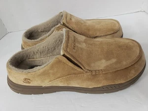 Skechers Relaxed Fit Memory Foam 360 Tan & Fur Lined Slippers (Size 10) VGC - Picture 1 of 8