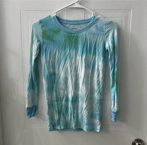 Little Sleepies 12/14 Pajama Set Bamboo Lunaluxe Tie Dye Tidepool Unisex Soft - Picture 1 of 10